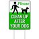 Signs Authority Clean Up After Your Dog Sign with Metal H-Stake - 12 x 9-Inch No Pooping Dog Signs for Yard - Weather-Resistant Pick Up After Your Dog Sign - Durable, Double-Sided Dog Signs for Lawn