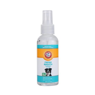 Arm &amp; Hammer for Pets Dog Oral Care Spray - Fresh Breath &amp; Teeth Cleaning Spray - Pet Breath Freshener - Reduce Plaque &amp; Tartar Buildup - Healthy Mouth Hygiene Solution for Dogs - Mint Flavor, 4 Oz