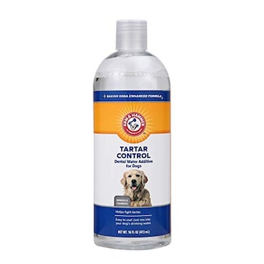 Arm &amp; Hammer Dog Water Additive for Dental Care - Bad Breath Eliminator for Dogs &amp; Dog Breath Freshener - Dog Tooth Plaque Cleaner &amp; Dog Tartar Remover - 16 Fl Oz Dental Rinse for Dogs - Pack of 1