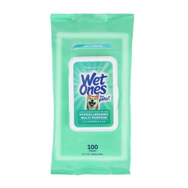 Wet Ones for Pets Hypoallergenic Multi-Purpose Dog Wipes with Vitamins A, C &amp; E   No Fragrance Hypoallergenic Dog Wipes for All Dogs Wipes Multipurpose   100 Count Pouch Dog Wipes