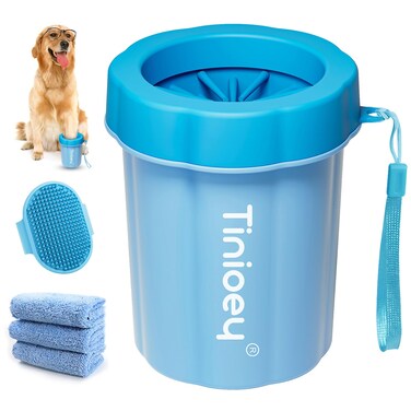 Tinioey Dog Paw Cleaner for Dogs (with 3 Absorbent Towels), Dog Paw Washer, Muddy Paw Cleaner, Pet Foot Cleaner