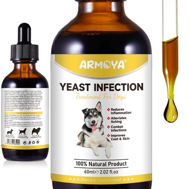 Natural Yeast Infection Treatment for Dogs, Dog Ear Infection Treatment, Dog Allergy Relief, Helps to Support Itch Relief, Inflammation Relief &amp; More, Ear Infection Treatment for Dogs - 2 fl oz