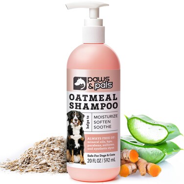 6-in-1 Dog Shampoo and Conditioner for Itchy Skin, Made in USA - 20oz Vet Formula Natural Medicated Best for De-Shedding, Itch Relief, Smelly Odor, Dry Sensitive Skin - Dogs &amp; Cats Oatmeal Pet Wash