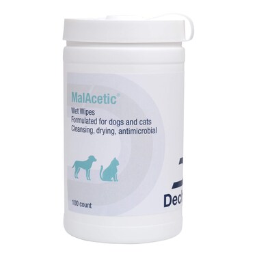 MalAcetic Wet Wipes for Dogs and Cats, 100 ct