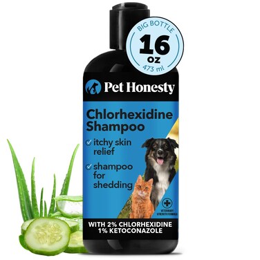 Pet Honesty Chlorhexidine Cat &amp; Dog Seasonal Itch Relief Shampoo, for Allergies, Itching, Dog Skin and Coat Supplement, Helps Shedding, Hot Spots, Deodorizing Dog Shampoo, Dog Grooming Supplies,16oz