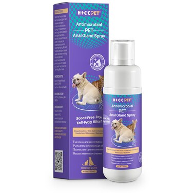 HICC PET Dog Anal Gland Spray - Fast Relieves Anal Gland Irritations and Soothes Itching, Stops Scooting, Eliminates Tough Odors, Pain Relieving &amp; Anti-Itch, Safe for All Animals - 4 Fl Oz