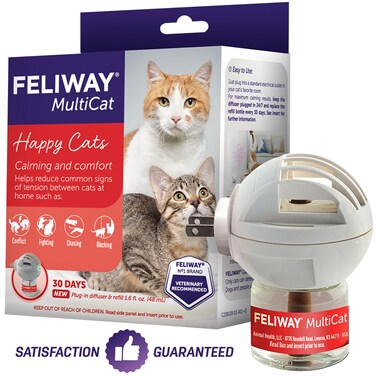 FELIWAY MultiCat Calming Pheromone Diffuser, 30 Day Starter Kit (48 mL)