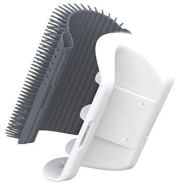 WWVVPET 3.0 Softer Grey Hair Brush with Catnip, Wall Corner Scratcher Comb, Grooming Massage Brush for Long &amp; Short Fur Cat/Kitten/Puppy