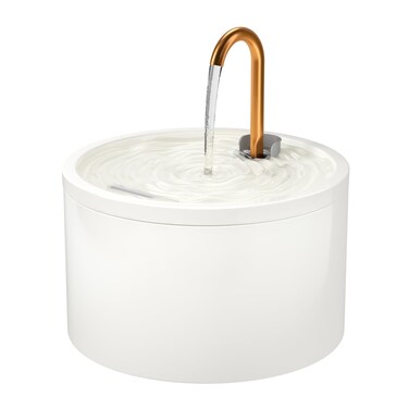 DOOOB Ceramic Cat Water Fountain, 2.1L/71oz Ceramic Cat Fountain, Automatic Ceramic Water Fountain for Cats, Pet Water Fountain with Ultra-Quiet Pump and Filter &amp; Sponge (White)