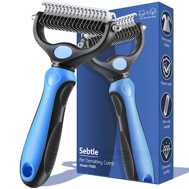 Dog Brush for Shedding,Double Sided Undercoat Rake Comb, Pet Grooming Brush for Small, Medium Dogs and Cats,Furminator Tool Remove 98% Mats,Tangles