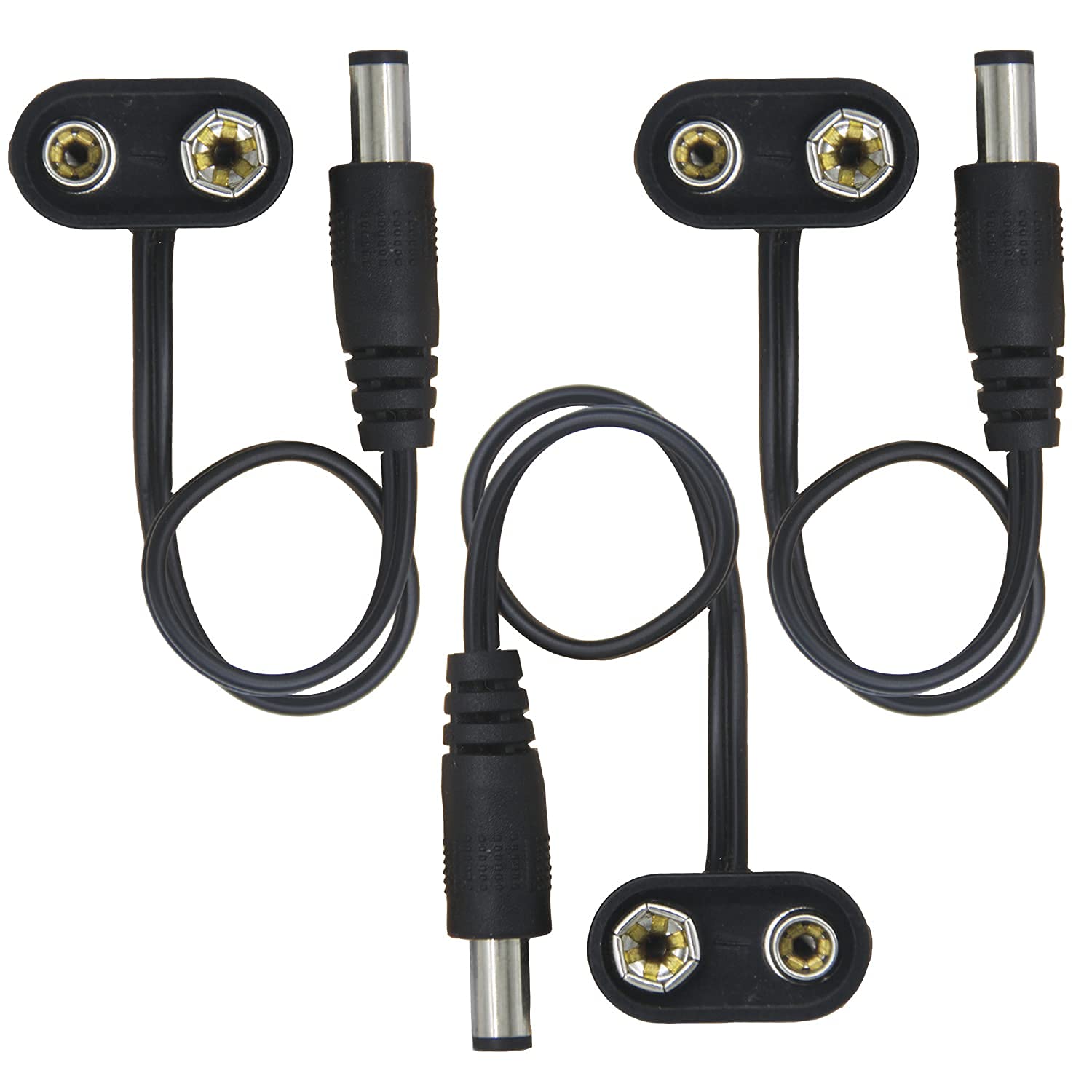 أوجيوث Augioth 9v Pedal Battery Clip 3 Pack 5521 Converter Center Negative 9 Volt Power Supply 9 V