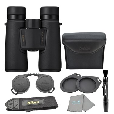 Nikon Monarch M5 8x42 (16767) Black Binoculars Bundle with Lens Pen, and Cleaning Cloth, Compact High Powered Binoculars for Adults for Hunting, Bird Watching, and Hiking Essentials, Lightweight