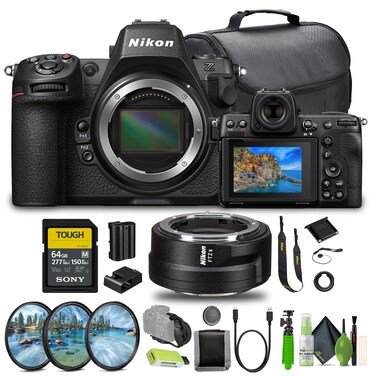 Nikon Z8 Professional Full Frame Mirrorless 8K Video &amp; Stills Hybrid FX Camera + 64GB SF-M Tough Series Memory Card FTZ II Mount Adapter + More
