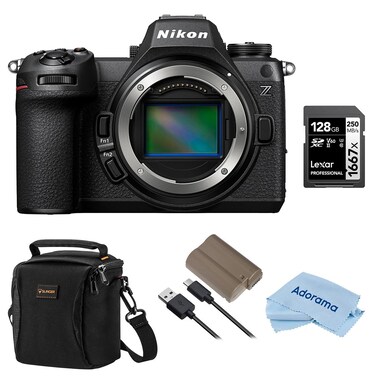 Nikon Z6III Mirrorless Camera, Bundle with Silver Series 128GB UHS-II SDXC Memory Card, EN-EL15c Lithium-Ion Battery, Alpine 120 Shoulder Bag, Cleaning Cloth
