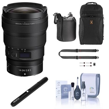 Nikon NIKKOR Z 14-24mm f/2.8 S Lens, Bundle with Peak Design SlideLITE Strap, Backpack, Lens Cleaner, Lens Case, Cleaning Kit