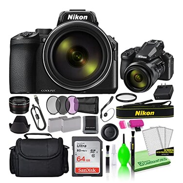 Nikon COOLPIX P950 16MP Digital Camera (26532) Bundle Kit with 64GB Ultra SD Card + Large Camera Bag + Filter Kit + Spare Battery + Telephoto Lens + More