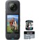 Insta360 X4 360 Camera: Tiny 2.7K Action Camera, Hands-Free POV, Waterproof Bundle with 2 YR CPS Enhanced Protection Pack and Lexar Professional 128GB 1066x MicroSDXC Memory Card. CINSABMA