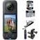 Insta360 X4 360 Camera 284752: Tiny 2.7K, Hands-Free POV, Waterproof Bundle with 3 YR CPS Enhanced Protection Pack, 128GB Card, Bike Handlebar Mount, Power Grip and 16-in-1 Bike Repair Tool Kit