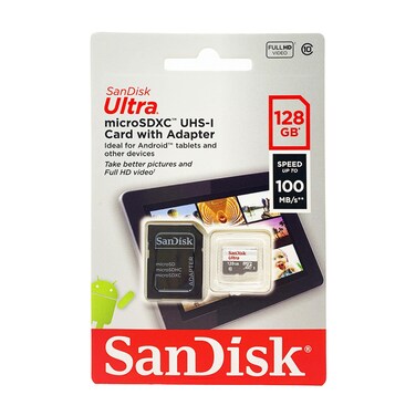 Made for Amazon SanDisk 128GB microSD Memory Card for Fire Tablets and Fire -TV
