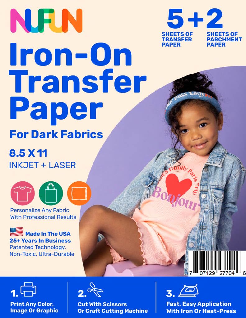 nufunactivities Nufunactivities Printable iron-on Heat Transfer Paper 8.5x11inch