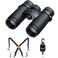 Nikon 8x30 Monarch HG Wide Field of View Binoculars, Black (16575) Bundle with Bino-System Binocular Harness and Nikon Rangefinder Tether