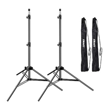 EMART 7 Ft Light Stand for Photography, 2 Pack Portable Photo Video Lighting Tripod with Carry Case for Speedlight, Flash, Softbox, Strobe, Camera, Selfie, Photographic Portrait