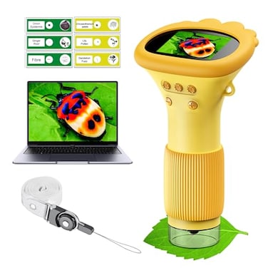 WINWEND Kids Microscope Pocket Microscope - 1000X Portable Microscope for Kids   Photo and Video Mini Microscope   2'' Digital Little Scientist Microscope for Kids Over 3 Years Old
