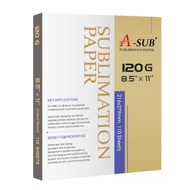 A-SUB Sublimation Paper 120G 8.5x11 Inch 110 Sheets for Sublimation Blanks Compatible with Sublimation Ink and Sublimation Printers