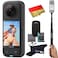 insta360 X3 - Waterproof 360 Action Camera with 1/2'' 48MP Sensors, 5.7K HDR Video, 72MP Photo, 4K Single-Lens, 60fps Me Mode, 2.29''Touchscreen, AI Editing  Bundle Includes Selfie Stick&amp;128GB, Black