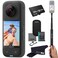 Insta360 X3 Basic Bundle- Waterproof 360 Action Camera with 1/2" 48MP Sensors, 5.7K 360 HDR Video, 72MP 360 Photo, 60fps Me Mode, 2.29" Touchscreen, AI Editing  Bundle Includes Selfie Stick&amp;128GB
