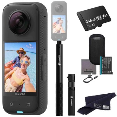 Insta360 X3 Bullet Time Bundle- Waterproof 360 Action Camera with 1/2" 48MP Sensors, 5.7K 360 HDR Video, 72MP 360 Photo, 60fps Me Mode, 2.29" Touchscreen, AI Editing  Bundle includes Bullet time&amp;256GB