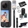 Insta360 X3- Waterproof 360 Action Camera with 1/2" 48MP Sensors, 5.7K 360 HDR Video, 72MP 360 Photo, 4K Single-Lens, 2.29" Touchscreen, AI Editing  Bundle Includes Bullet time, Lens Guard&amp;128GB