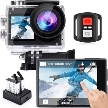 icefox Action Camera 4K 60FPS 20MP,131FT Underwater Camera with EIS,App Support Video&amp;Photo Editing,Waterproof Camera Remote Control