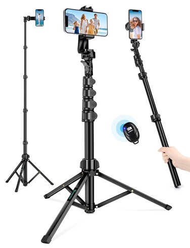 Nineigh 71" Tripod for iPhone, Phone Tripod Selfie Stick with Remote, Cell Phone Tripod &amp; Tall Travel Tripod for Recording Video Selfies Photo, Compatible with iPhone 16 15 14 Pro Max 13 Android