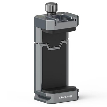 Leaplumin Aluminum Phone Mount for Tripod, Adjustable Phone Tripod Mount with Cold Shoe &amp; Arca Swiss Quick Release Plate,Universal Adjustable Clamp Suitable for iPhone 14 pro/13 Pro/12/11/Samsung