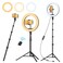 TODI 12" Ring Light with 63" extendable Tripod Stand, Selfie Ring Light with Phone Holder and Wireless Remote, 2-in-1 Dimmable LED Ring Light and Selfie Stick for Makeup, Live Stream, Photography