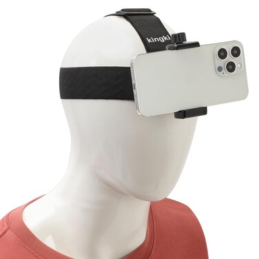 Head-Mounted Mobile Phone Holder,First-Person View Video Outdoor Live Shooting Bracket with Phone Clip(4"-7") for iPhone Samsung Smartphones and GoPro Insta360 Sony DJI Action Camera Head Mount Strap