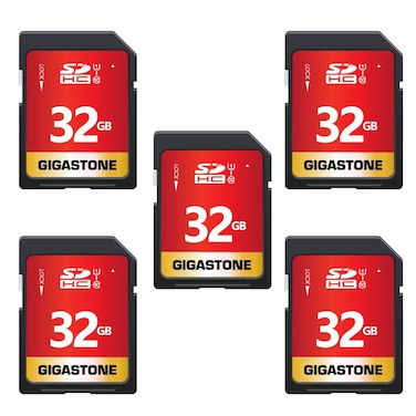 GIGASTONE 32GB 5-Pack SD Card UHS-I U1 Class 10 SDHC Memory Card High-Speed Full HD Video Compatible with Canon Nikon Sony Digital Camera, SPYPOINT TACTACAM WOSPORTS Trail Camera, with 5 Mini Cases
