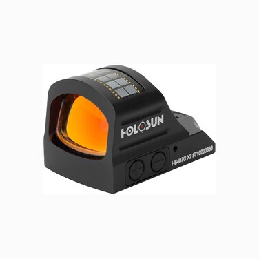 HOLOSUN HS407C X2 Red 2 MOA Dot Open Reflex Sight - Durable Shake-Awake Solar Failsafe Parallax-Free Aluminum Pistol Sight for Full-Sized Handguns