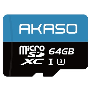 AKASO 64GB microSDXC U3 Memory Card with Adapter - Up to 100MB/s, UHS-I C10, U3, Full HD, 4K UHD, MicroSD Card