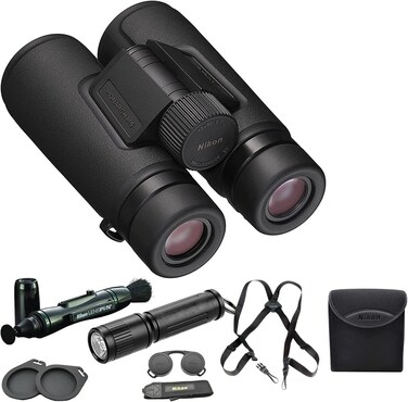Nikon 12x42 Monarch M5 Binoculars with Lens Pen, Harness, &amp; Flashlight Kit