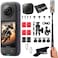 Insta360 X4 - Waterproof 360 Action Camera with 1/2"" 48MP Sensors, 5.7K 360 HDR Video, 4K Single-Lens, 2.29"" Touchscreen Includes Motorcycle Bundle, Selfie Stick, Lens Guard&amp;SD Card, Black