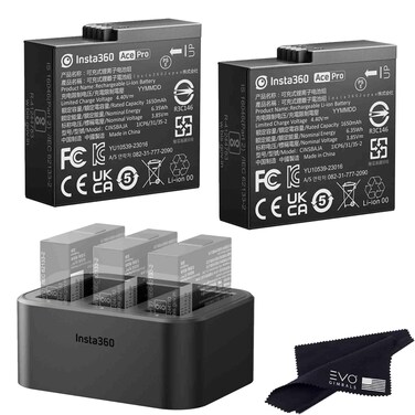 Insta360 Ace/Ace Pro Battery &amp; Fast Charge Hub Bundle - Includes Fast Charge Hub + 2 Batteries for Insta360 Ace/Ace Pro (3 Items)