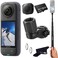 Insta360 X4 Skiing Bundle - Waterproof 360 Action Camera with 1/2" 48MP Sensors, 8K 360 HDR Video  Bundle Includes Ski Pole Mount, Invisible Selfie Stick, Lens Cap (256GB)