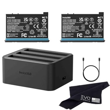 Insta360 X4 Battery(2290mAh)&amp; Fast Charge Hub Bundle/Only X4 360 Camera (2 Batteries+1 Charger)