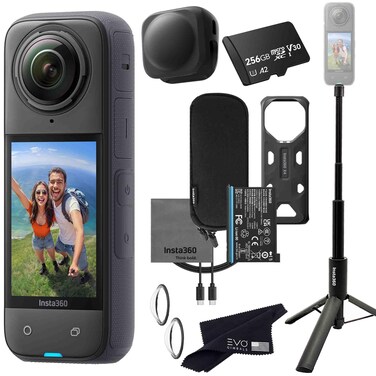 Insta360 X4 Tripod Selfie Stick Bundle -8K Waterproof 360 Action Camera with 1/2" Sensors, 8K 360 HDR Video,Perfect for Matterport 360 House Tour Bundle Includes Tripod Selfie Stick, Lens Cap(256GB)