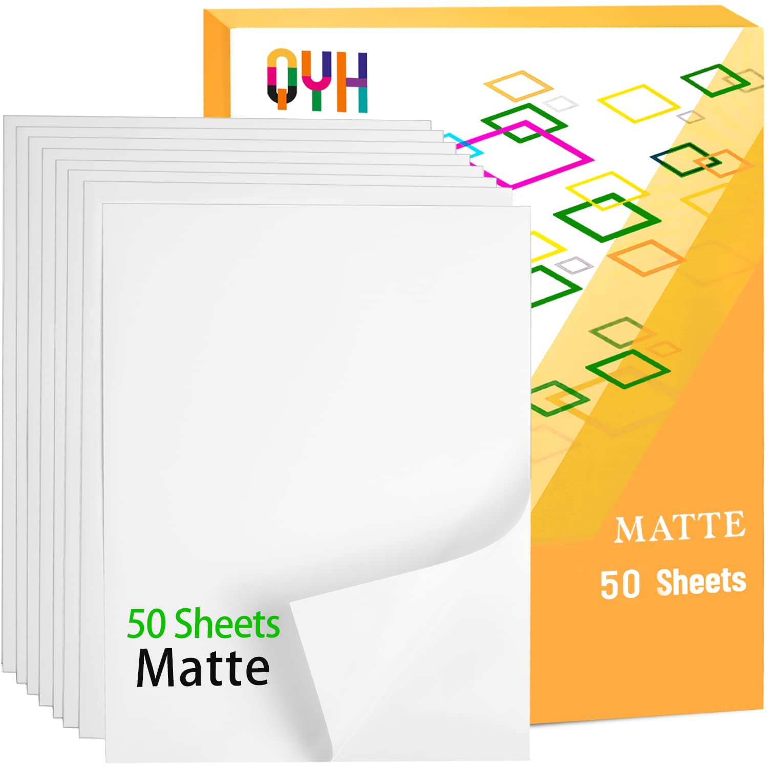 كيو واي إتش Qyh Printable Vinyl Sticker Paper 8.5x11inch