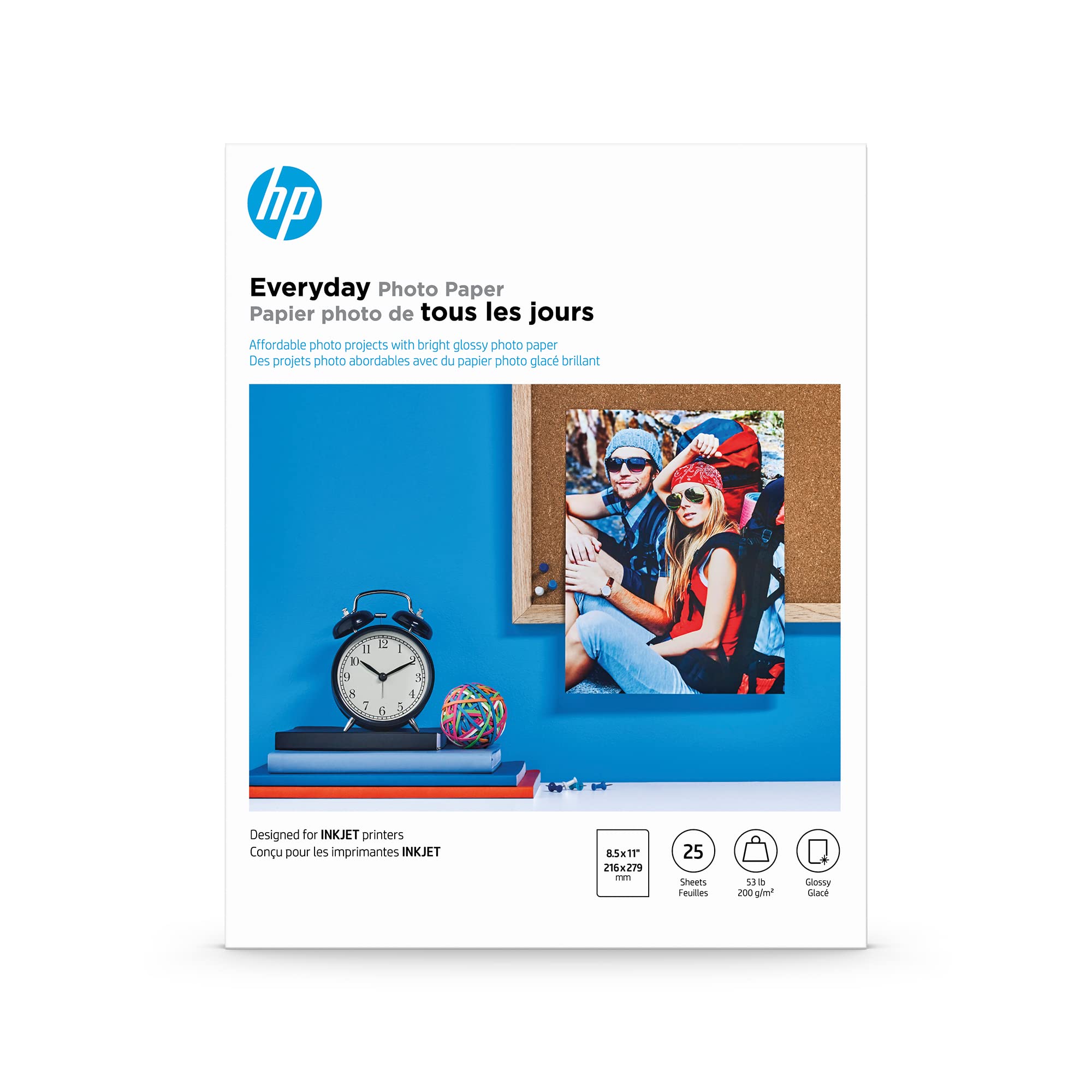hp Hp Everyday Photo Paper Glossy 8 5x11 In 25 Sheets 8.5x11in