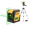 PREXISO Laser Level with Tripod, 65Ft Self Leveling Cross Line Laser Level, Green Line leveler Tool for Hanging Pictures, Home Renovation with LED Indicator &amp; 2 AA Batteries (26 inch Tripod)