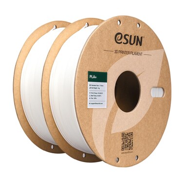 eSUN PLA+ Filament 1.75mm, 3D Printer Filament PLA Plus, Dimensional Accuracy +/- 0.03mm, 1KG per Spool, 2 Spools 3D Printing Filament, White